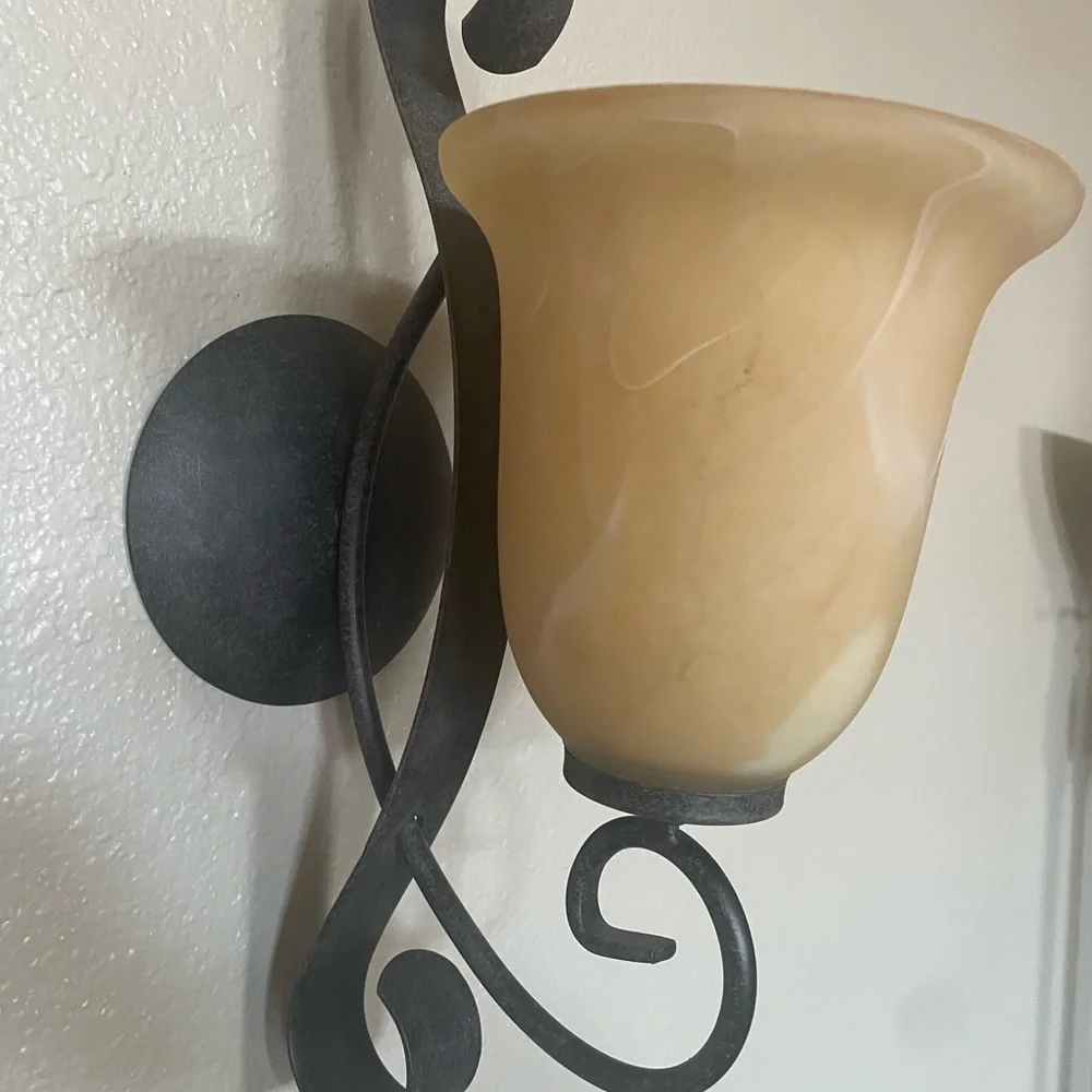 Home Interiors Elegant Wall Sconce with Swirl Design